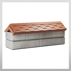 Парапет с посадкой на 1/2 кирпича, терракотовый