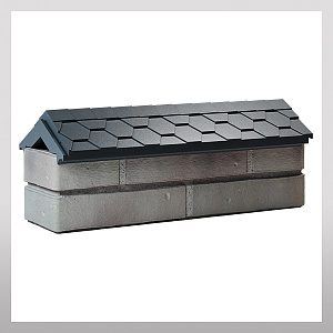 Парапет с посадкой на 1/2 кирпича, серый