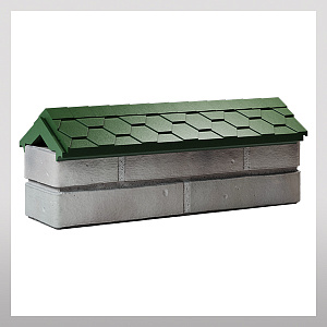 Парапет с посадкой на 1/2 кирпича, зеленый